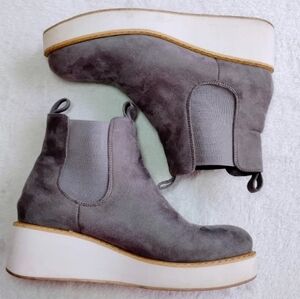 Chic Gray Mata Platform Ankle Boots